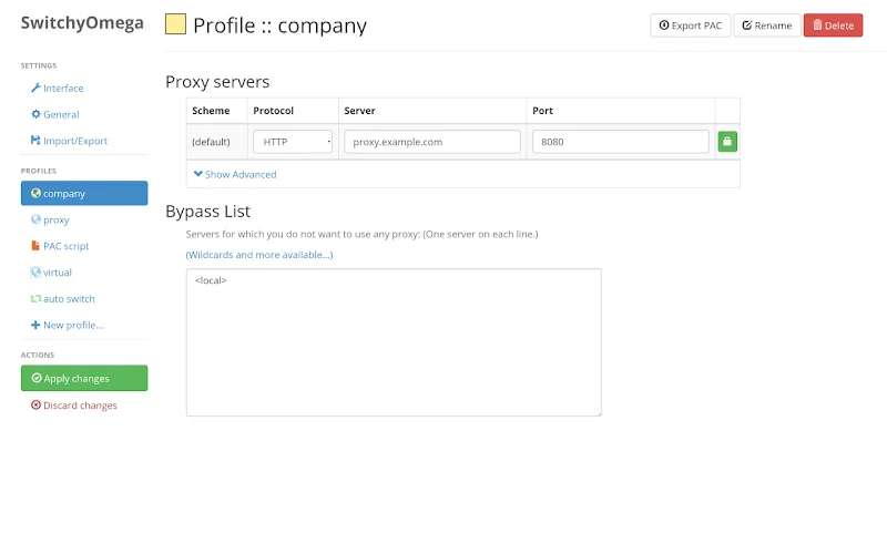 Proxy SwitchyOmega Proxy SwitchyOmega